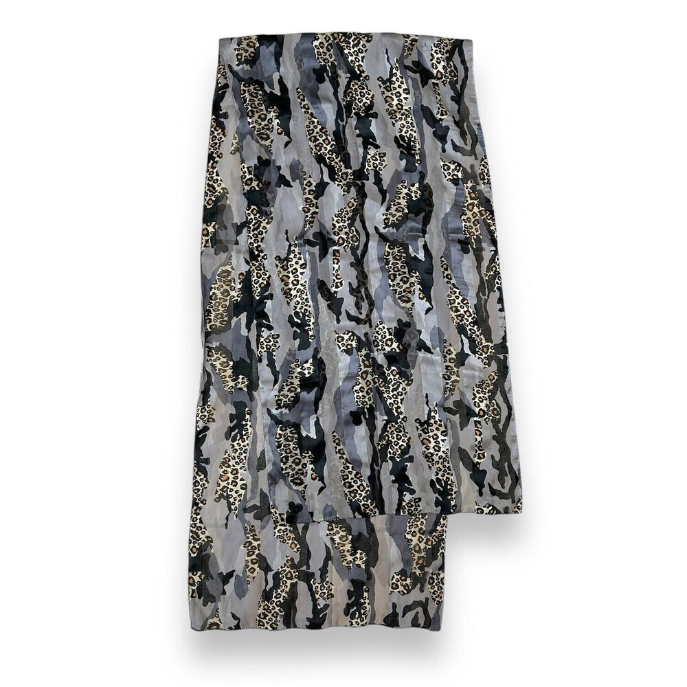Leopard Gray Strips Rectangular Scarf 31” X 14.5” Unisex Neck Scarve
